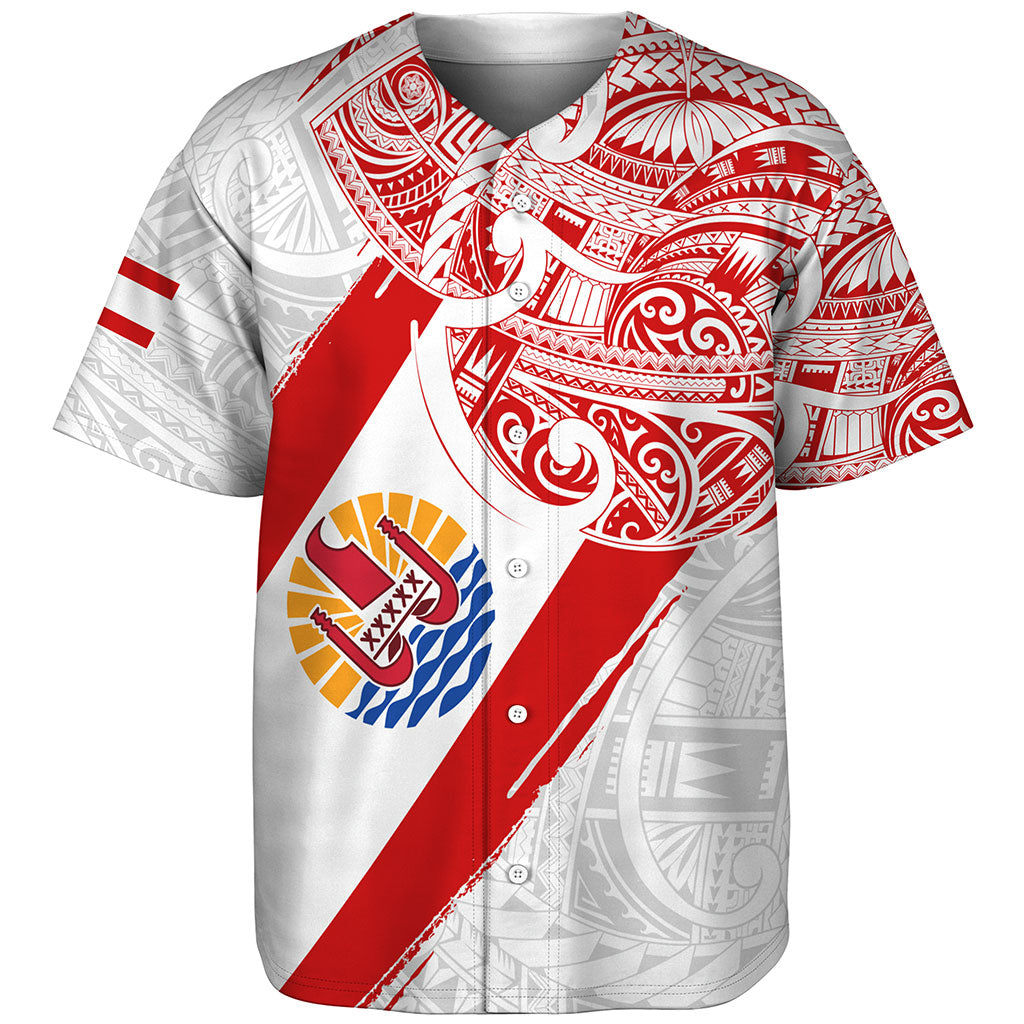 Tahiti Baseball Shirt Tribal Traditional Flag