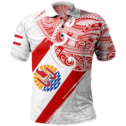 Tahiti Polo Shirt Tribal Traditional Flag