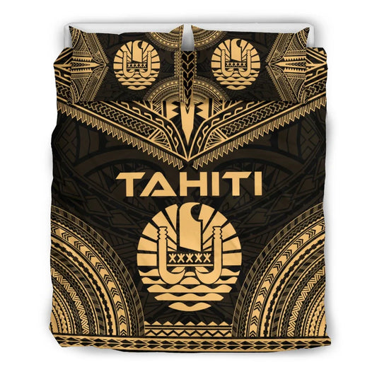 Tahiti Polynesian Chief Duvet Cover Set - Gold Version