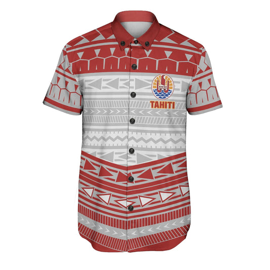 Tahiti Short Sleeve Shirt Polynesian Pattern
