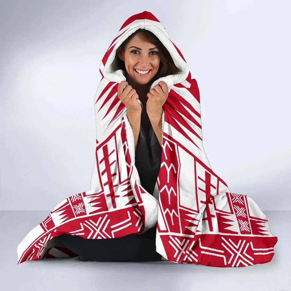Tahiti Hooded Blanket - Polynesian Tattoo Flag