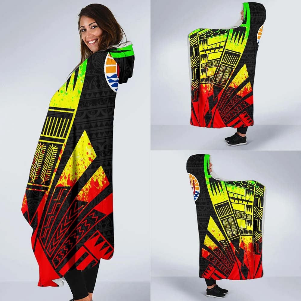 Tahiti Hooded Blanket - Polynesian Tattoo Reggae