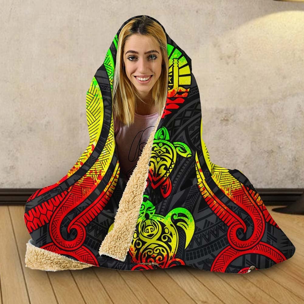 Tahiti Hooded Blanket - Reggae Tentacle Turtle