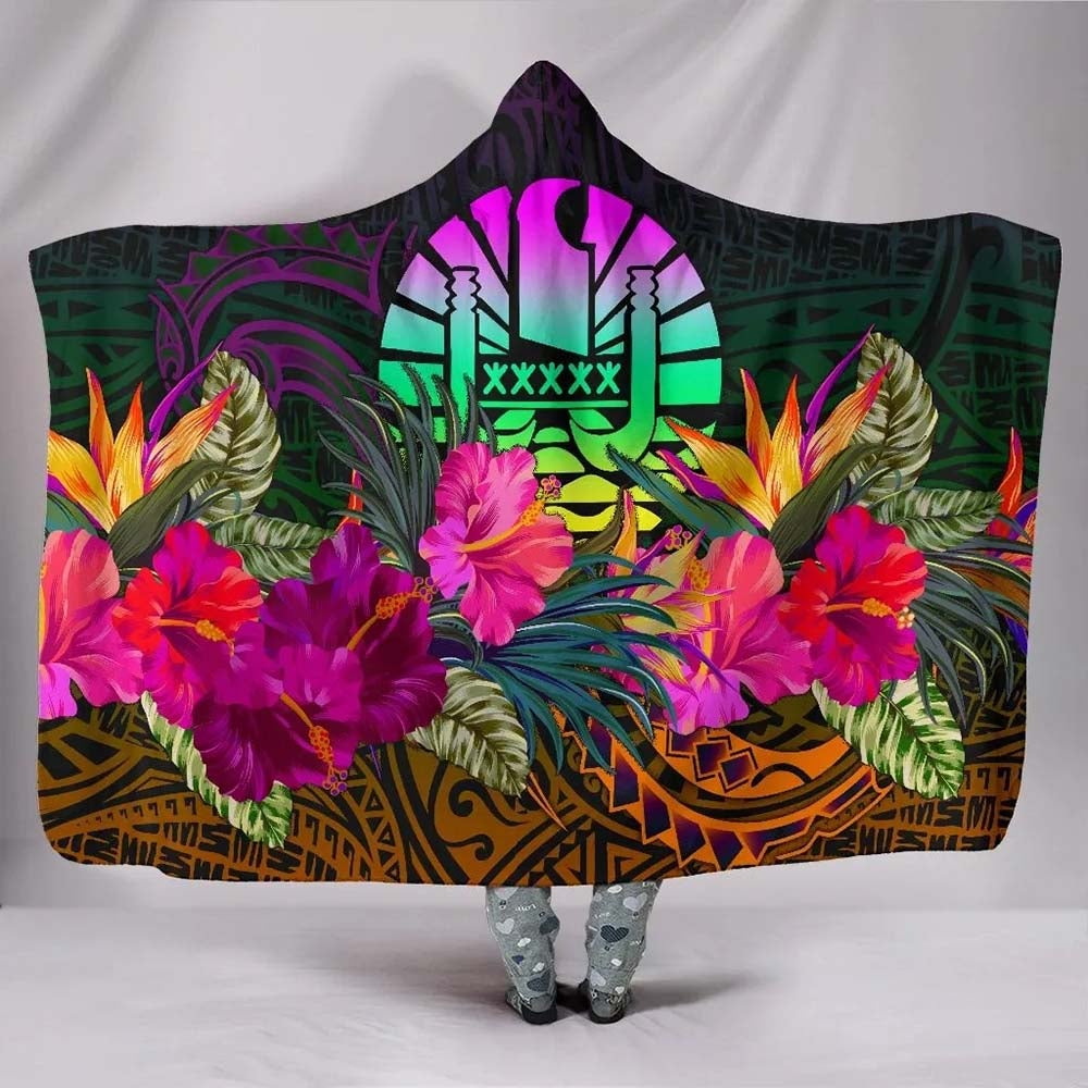 Tahiti Hooded Blanket - Summer Hibiscus
