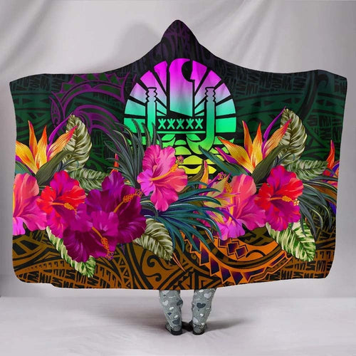 Tahiti Hooded Blanket - Summer Hibiscus