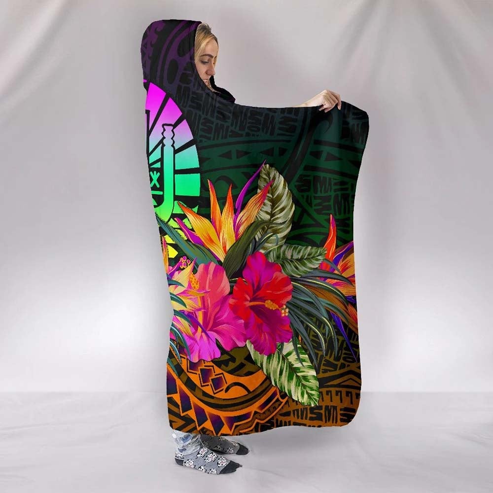 Tahiti Hooded Blanket - Summer Hibiscus