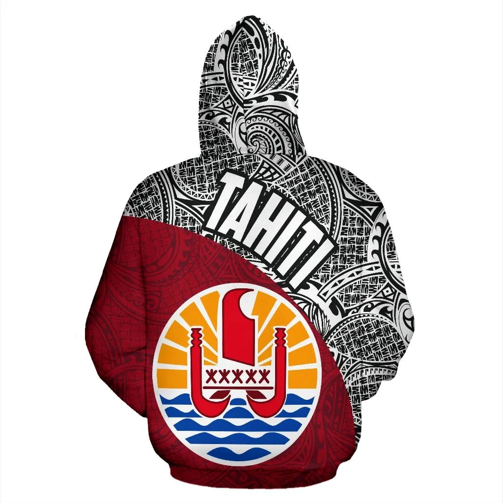 Tahiti Hoodie - Tahiti Flag Polynesia Tattoo Red