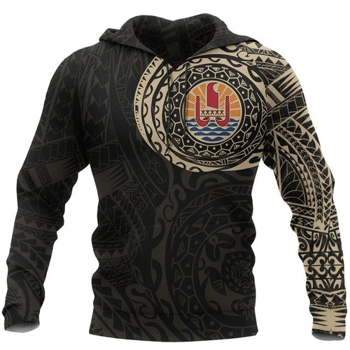 Tahiti Polynesian Hoodie - Tahiti Flag Polynesian Tattoo