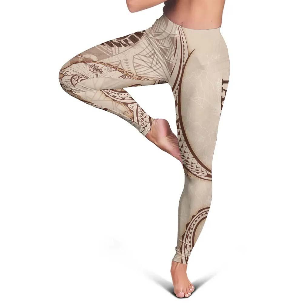 Tahiti Legging - Hibiscus Flowers Vintage Style
