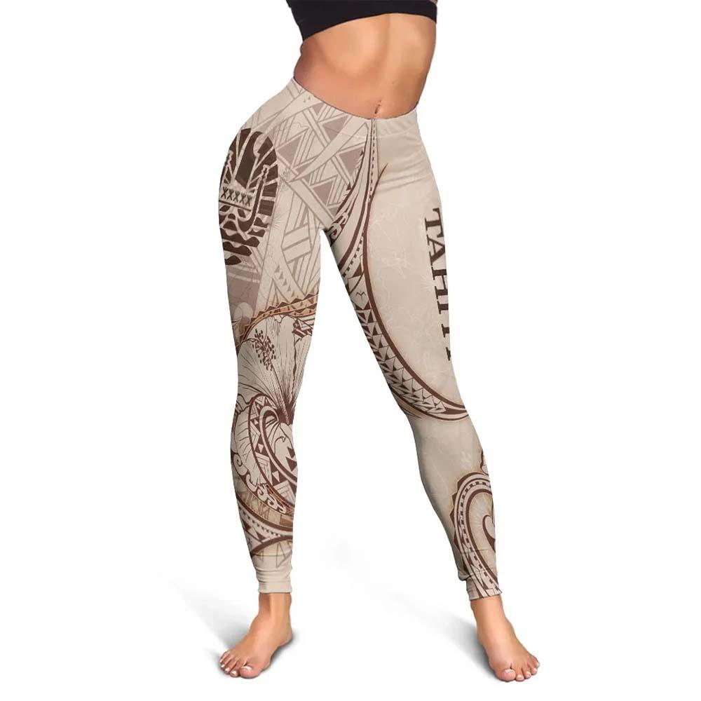 Tahiti Legging - Hibiscus Flowers Vintage Style