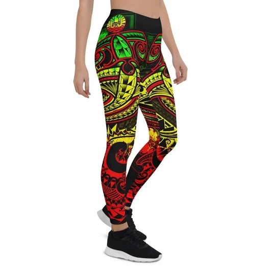Tahiti Legging - Reggae Shark Polynesian Tattoo