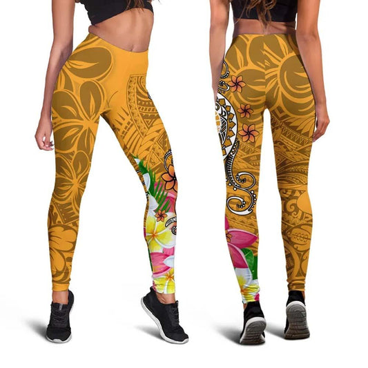 Tahiti Legging - Turtle Plumeria (Gold)
