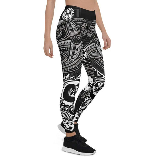 Tahiti Legging - White Shark Polynesian Tattoo