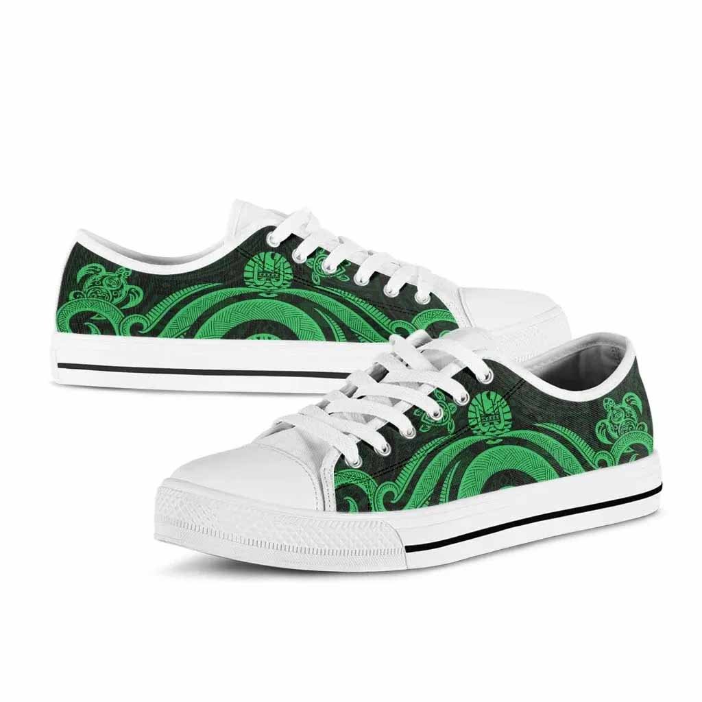 Tahiti Low Top Canvas Shoes - Green Tentacle Turtle