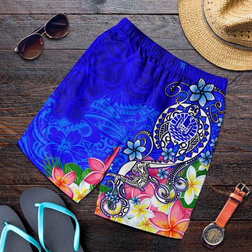 Tahiti Men Shorts - Turtle Plumeria (Blue)