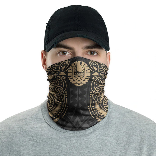 Tahiti Neck Gaiter - Floral Tattoo Gold