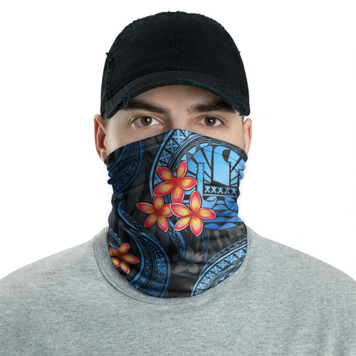 Tahiti Neck Gaiter - Plumeria Blue