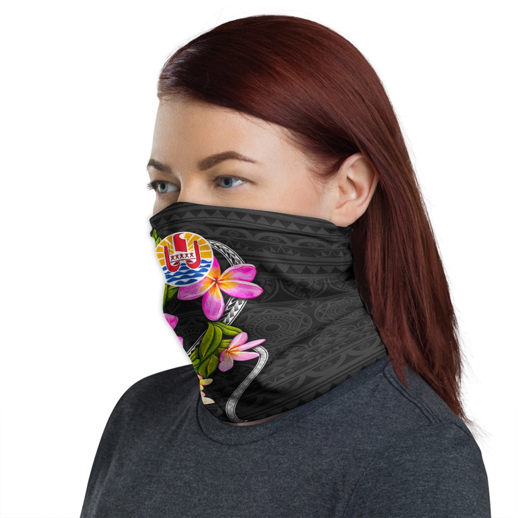 Tahiti Neck Gaiter - Plumeria Tattoo Pink Gold