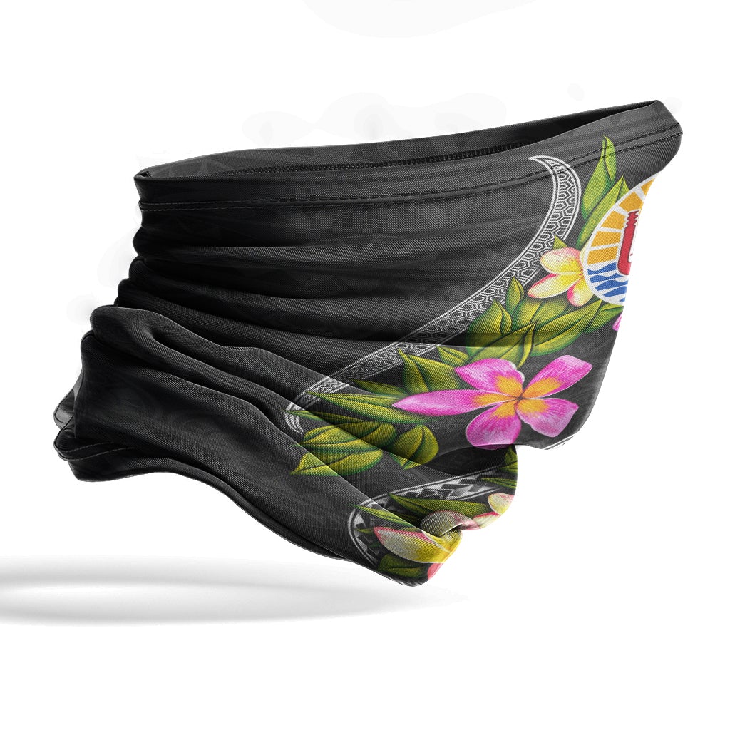 Tahiti Neck Gaiter - Plumeria Tattoo Pink Gold