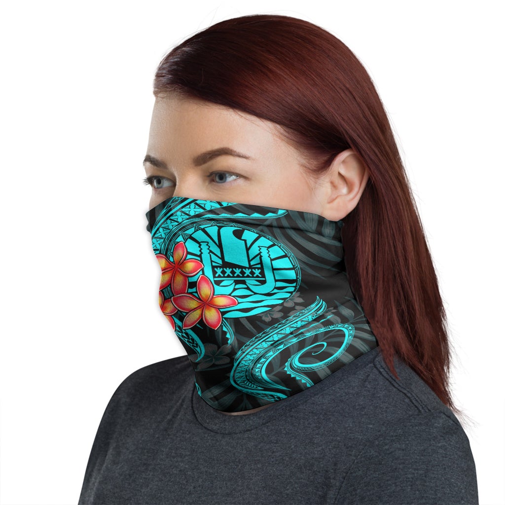 Tahiti Neck Gaiter - Plumeria Turquoise