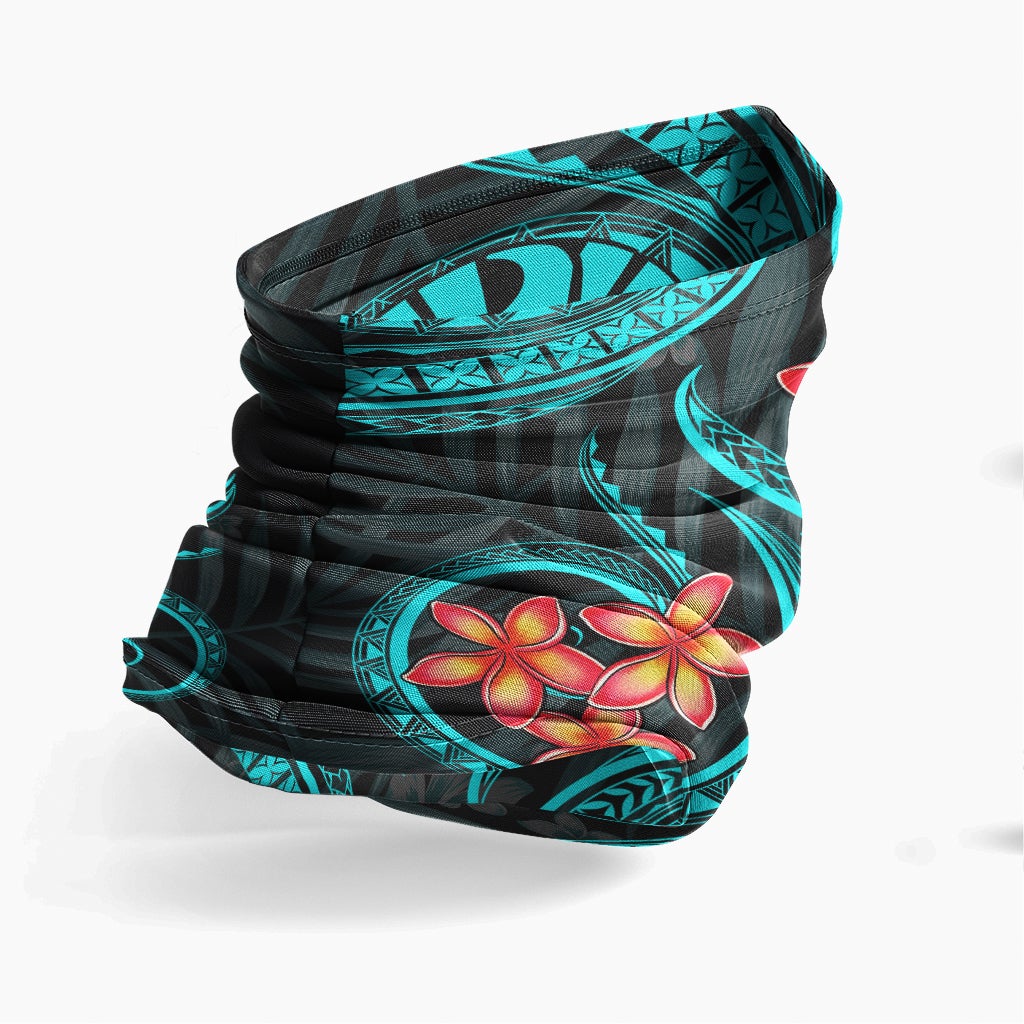 Tahiti Neck Gaiter - Plumeria Turquoise