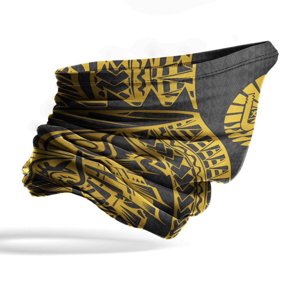 Tahiti Neck Gaiter - Polynesian Pattern Gold