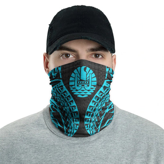 Tahiti Neck Gaiter - Polynesian Pattern Turquoise