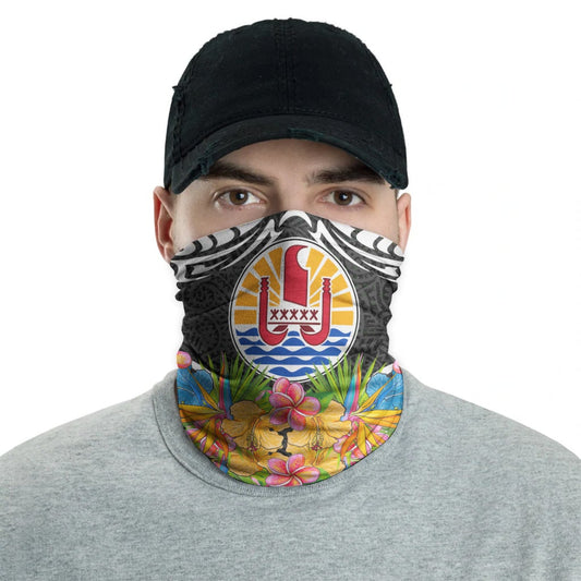 Tahiti Neck Gaiter - Tribal Floral Pattern