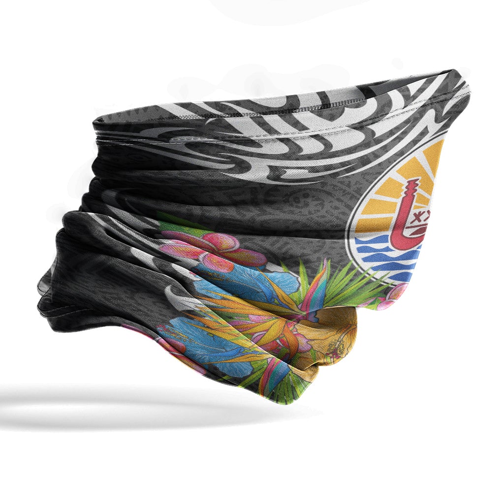 Tahiti Neck Gaiter - Tribal Floral Pattern