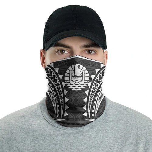 Tahiti Neck Gaiter - Tribal Pattern White
