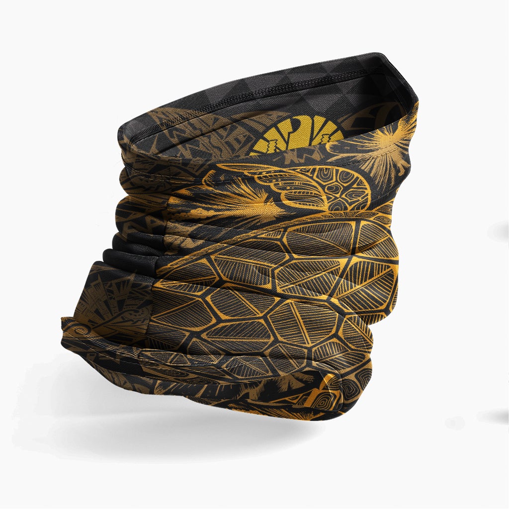 Tahiti Neck Gaiter - Turtle Hibiscus Gold