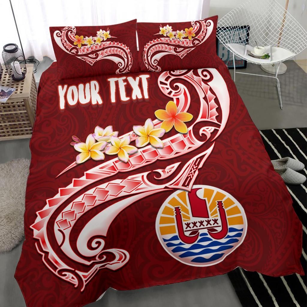 Tahiti Personalised Bedding Set - Tahiti Seal Polynesian Patterns Plumeria