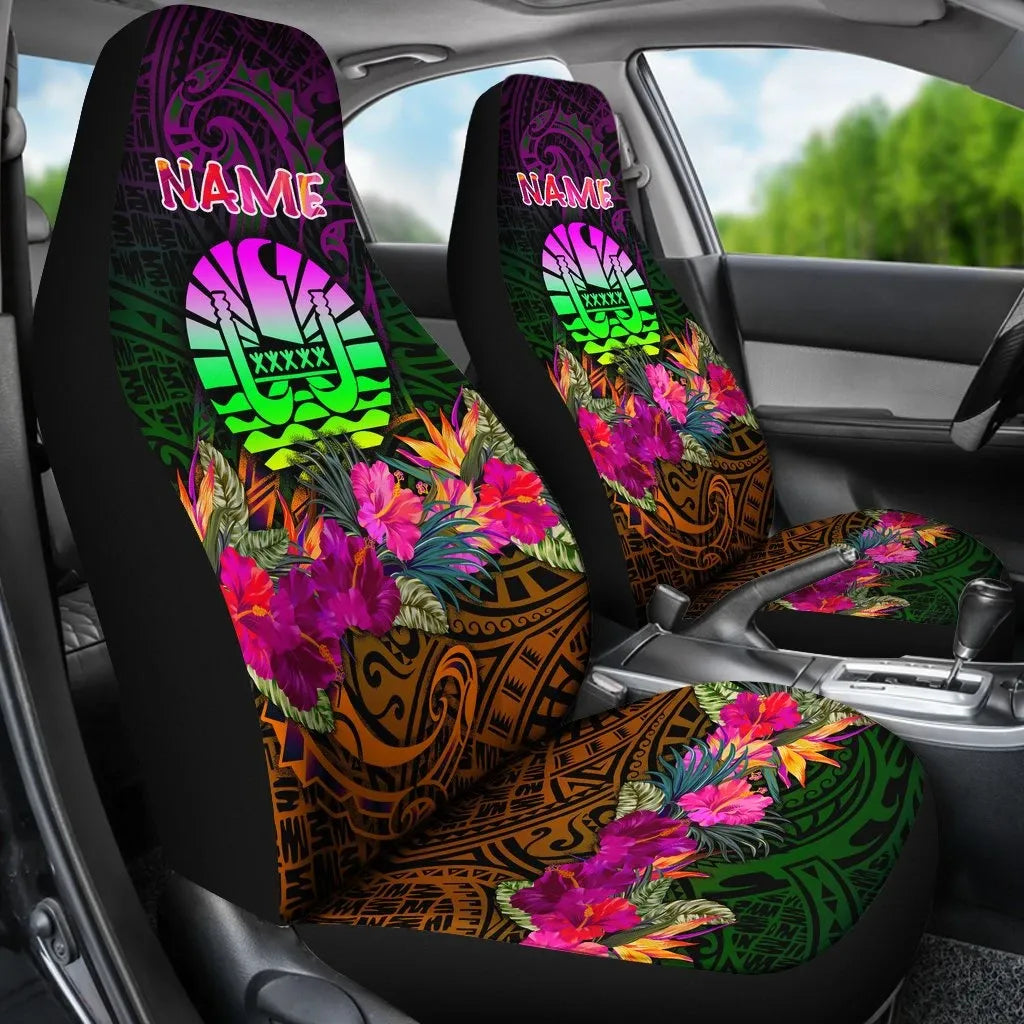 Tahiti Personalised Car Seat Covers - Summer Hibiscus