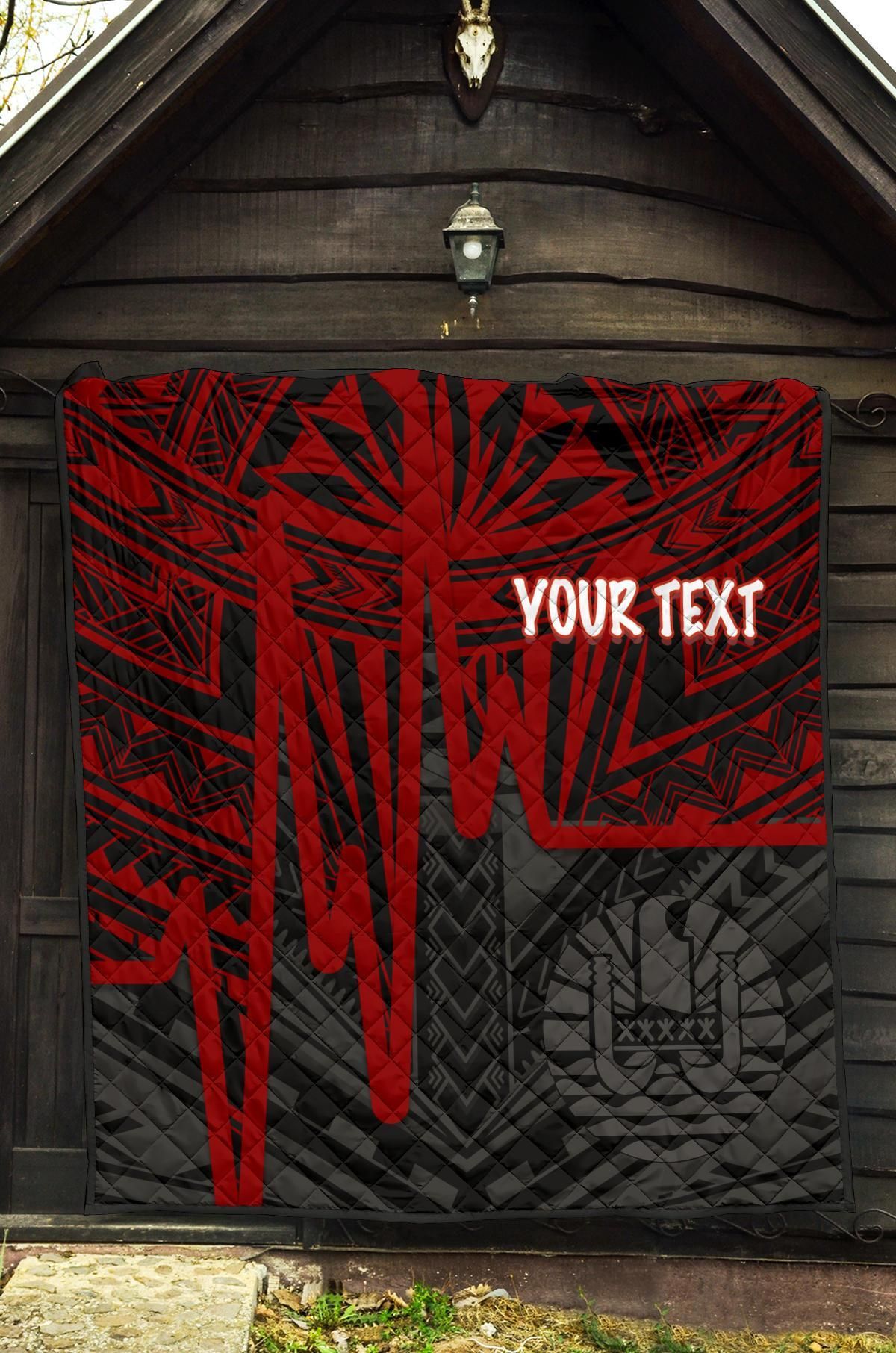 Tahiti Personalised Premium Quilt - Tahiti Seal In Heartbeat Patterns Style (Red)