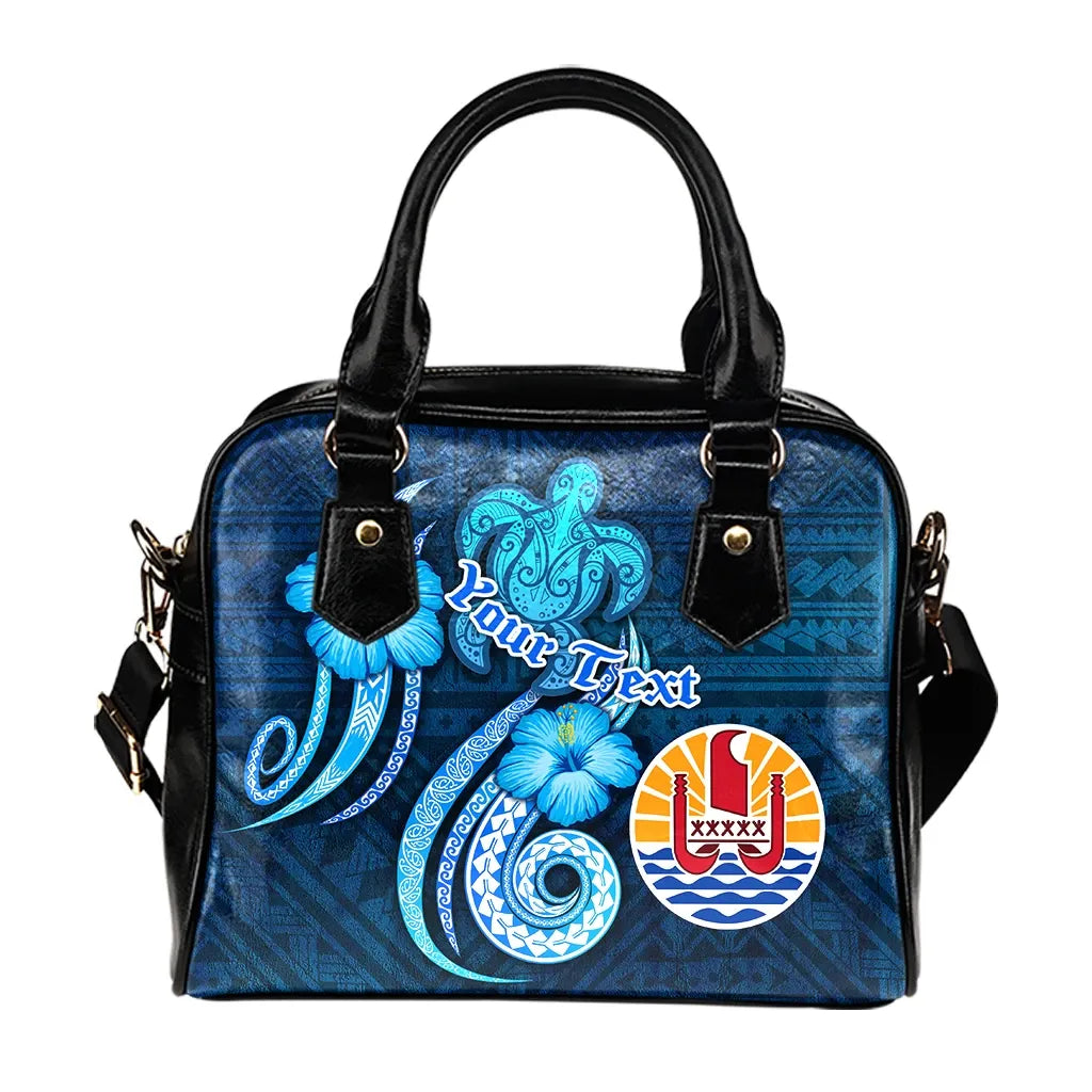 Tahiti Personalised Shoulder Handbag - Turtle And Tribal Tattoo Of Polynesian