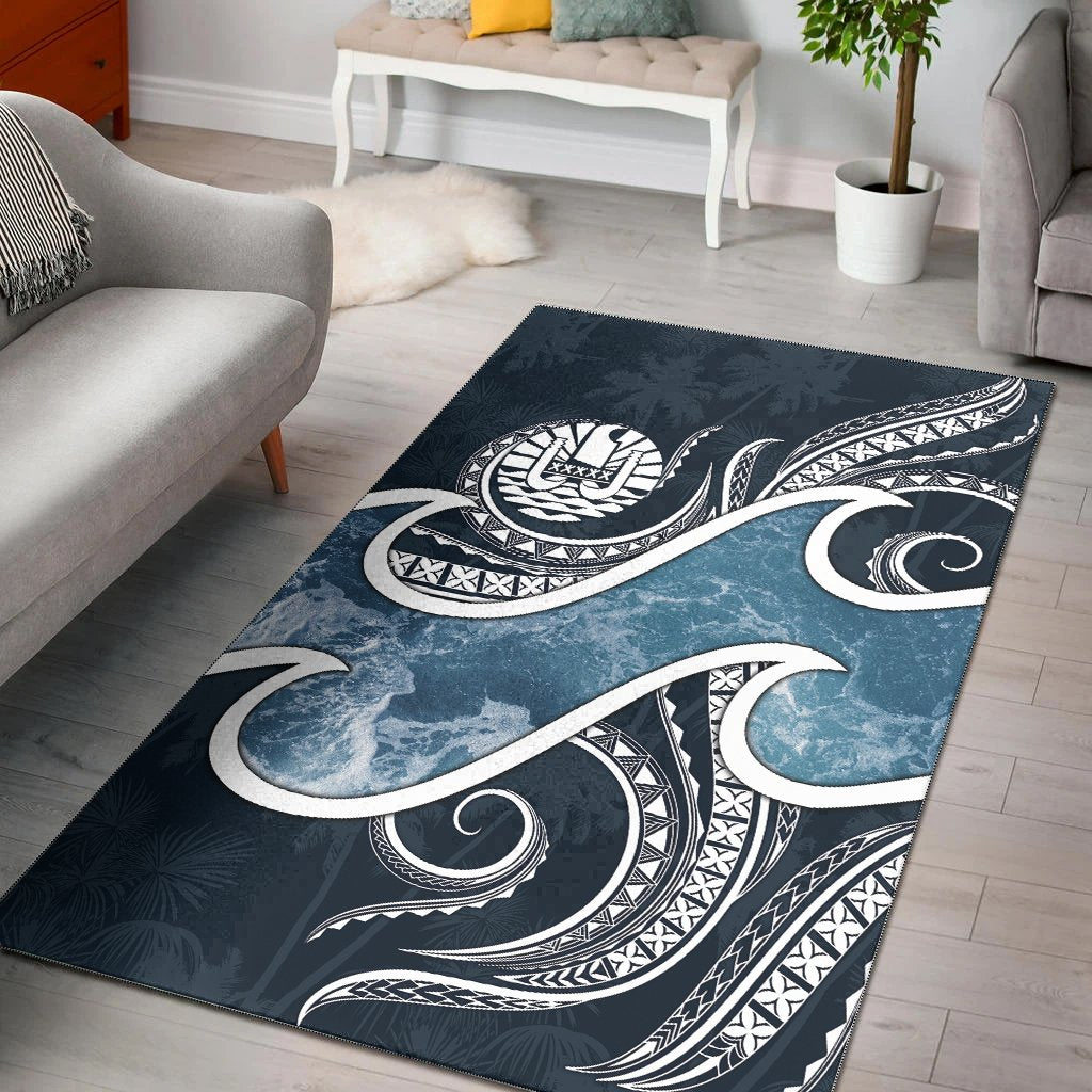Tahiti Polynesian Area Rug - Ocean Style