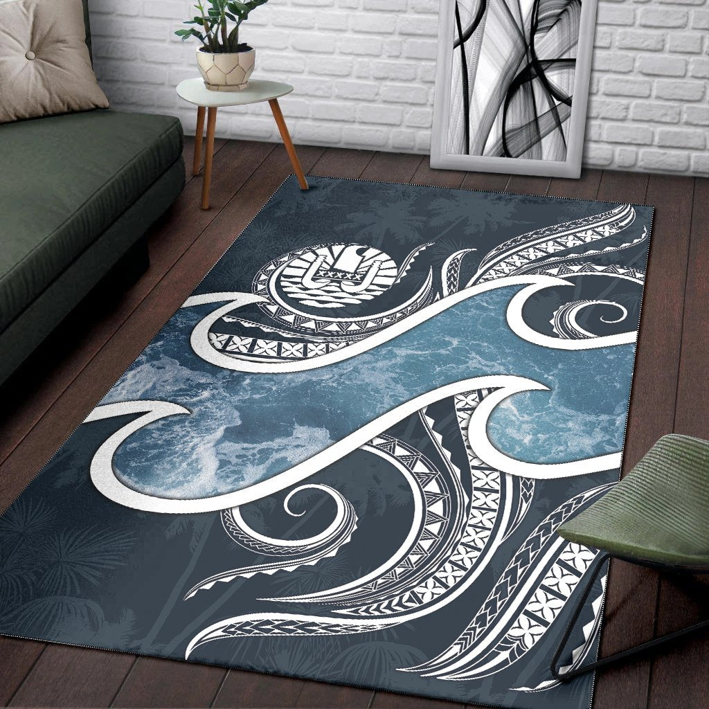 Tahiti Polynesian Area Rug - Ocean Style