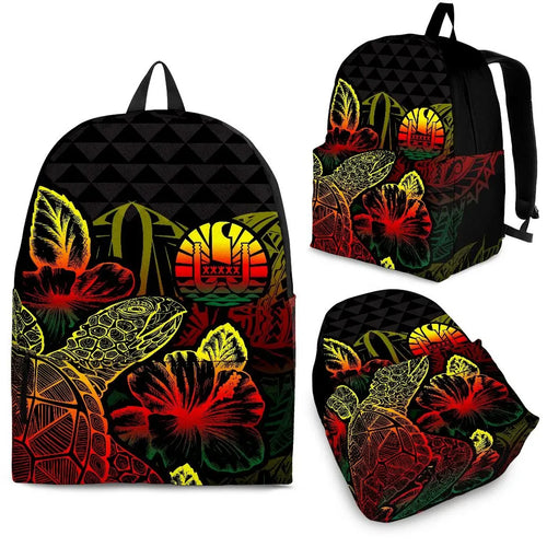 Tahiti Polynesian Backpack Turtle Hibiscus Reggae