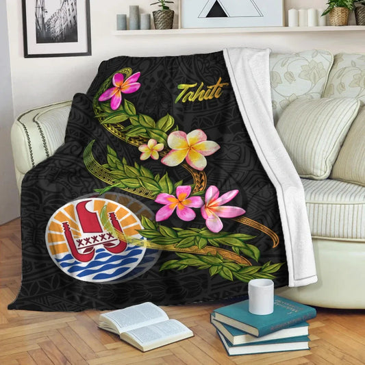 Tahiti Polynesian Blanket - Plumeria Tribal