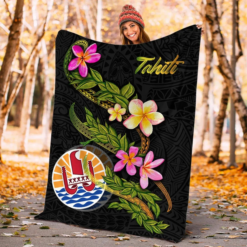 Tahiti Polynesian Blanket - Plumeria Tribal