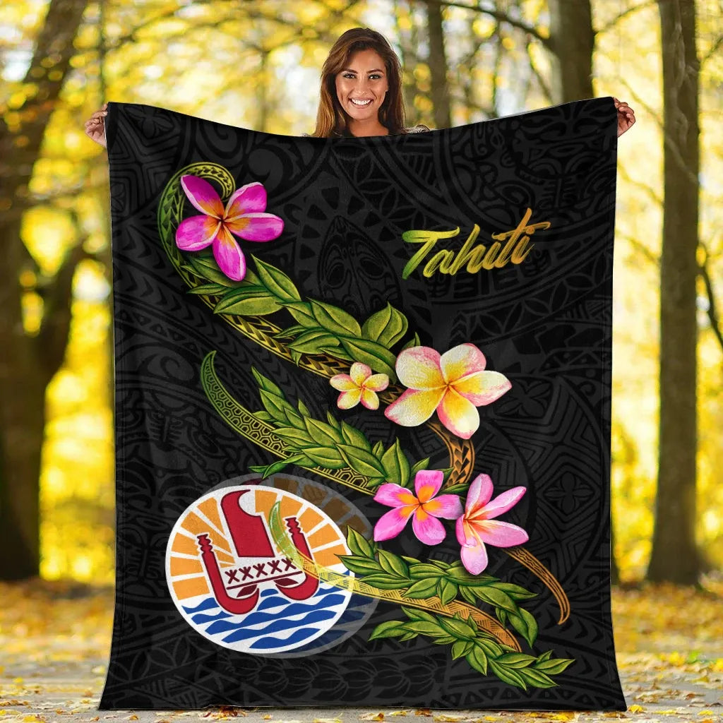 Tahiti Polynesian Blanket - Plumeria Tribal