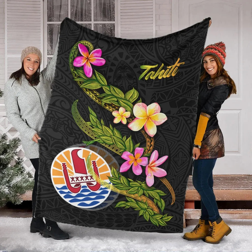 Tahiti Polynesian Blanket - Plumeria Tribal