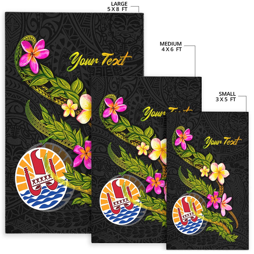 Tahiti Polynesian Custom Personalised Area Rug - Plumeria Tribal