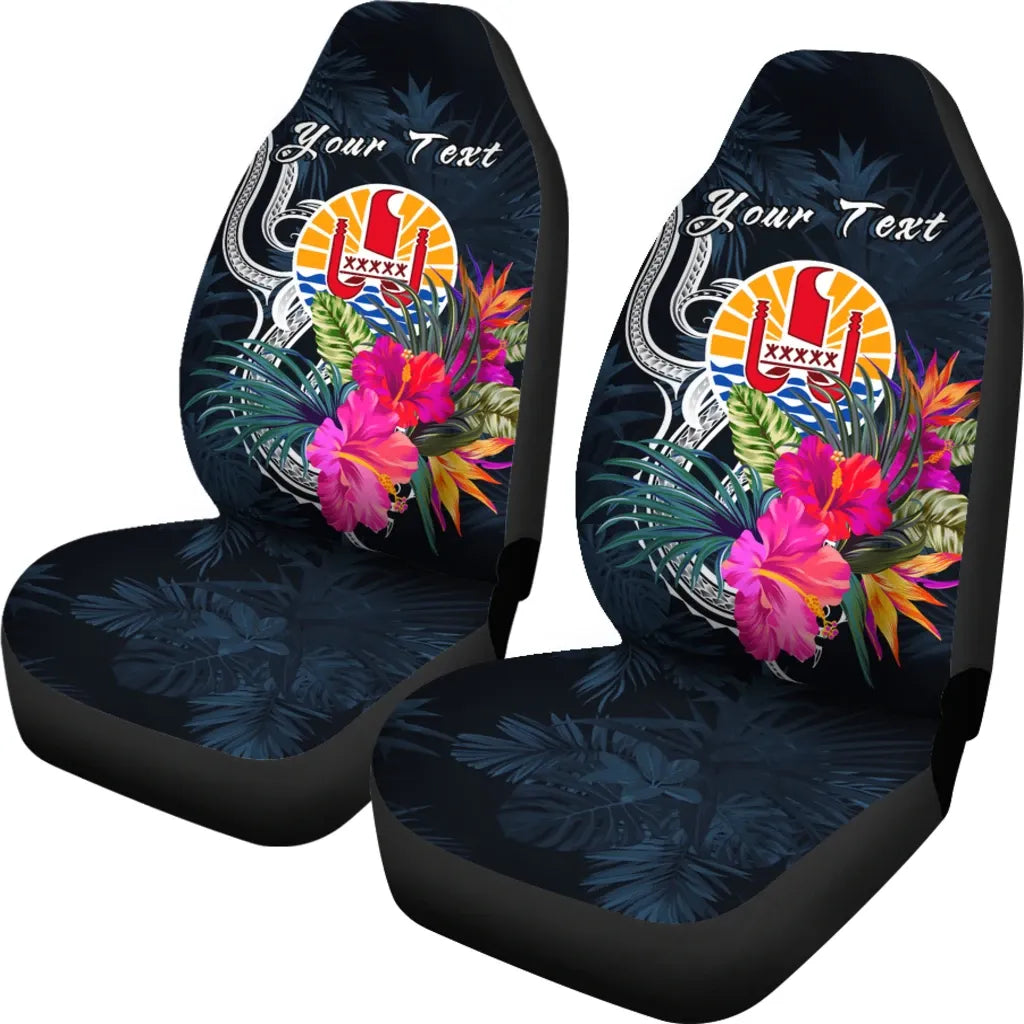 Tahiti Polynesian Custom Personalised Car Seat Covers - Tropical Flower