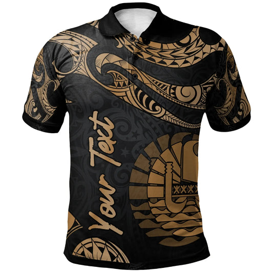 Tahiti Polynesian Custom Personalised Polo Shirt - Poly Tattoo Gold Version