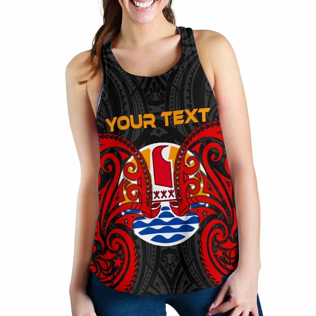 Tahiti Polynesian Custom Personalised Women Racerback Tank - Tahitians Spirit