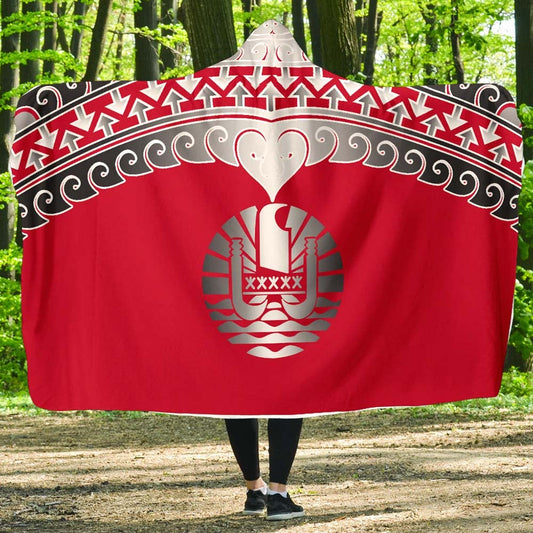 Tahiti Polynesian Hooded Blanket - Wave Style