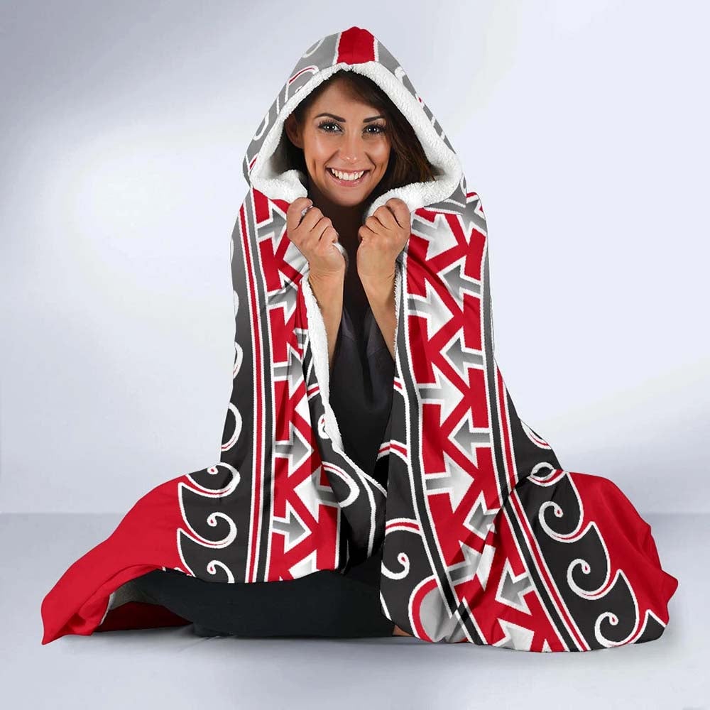 Tahiti Polynesian Hooded Blanket - Wave Style