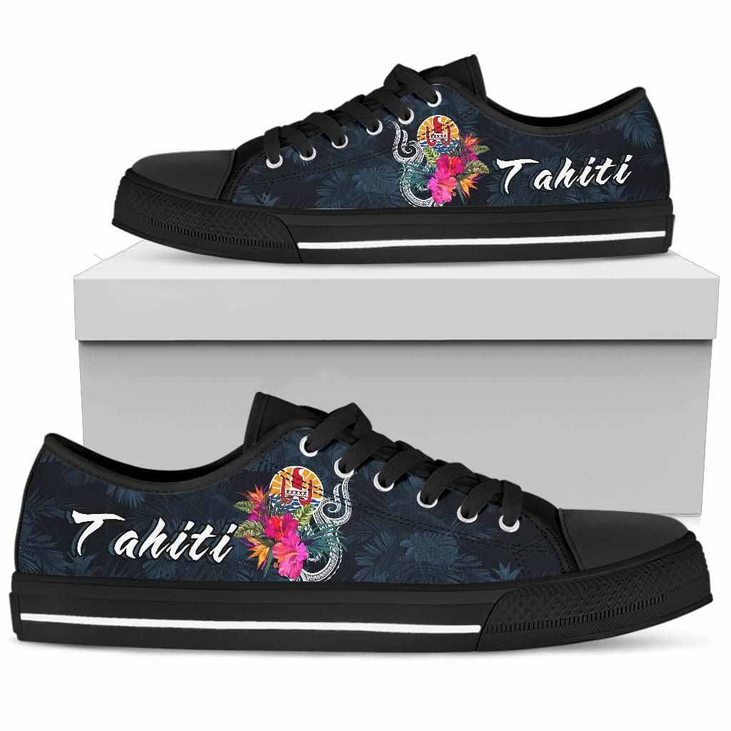 Tahiti Polynesian Low Top Shoes - Tropical Flower