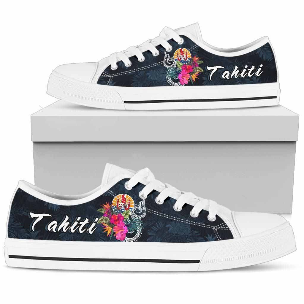 Tahiti Polynesian Low Top Shoes - Tropical Flower